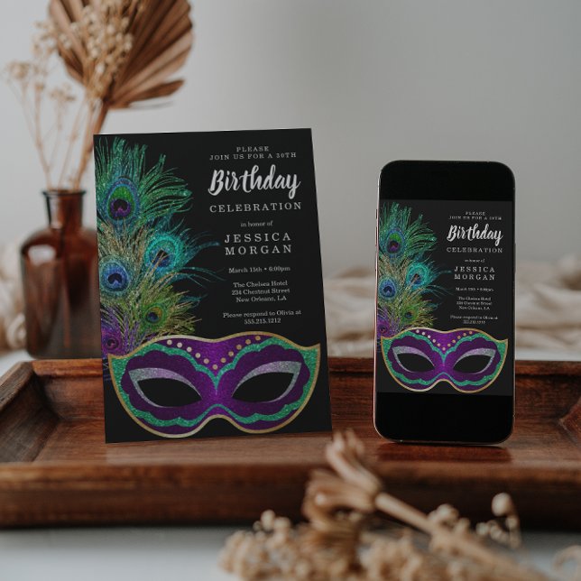 Nouvelle-Orléans Mardi Gras Invitation de fête d'a (Créateur téléchargé)