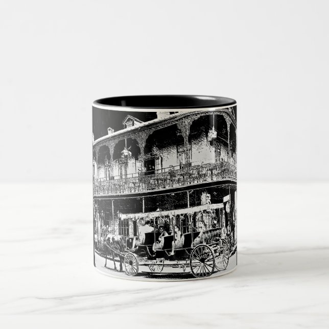 Nouvelle-Orléans noir et blanc - Mug de café (Centre)