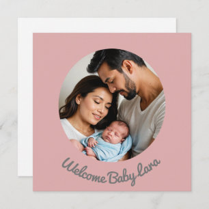 nouvelle petite fille rose, bienvenue faire-part d