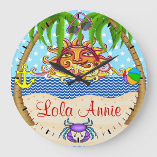 Nouvelle plage Sun Ocean Wall Horloge 5 - SRF