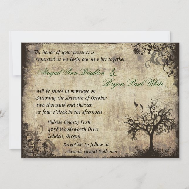 Nouvelle vie Vintage Mariage Invitation (Devant)