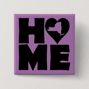 Nouvelle York Maison Cœur État Bouton Badge Épingl