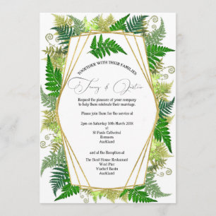 Nouvelle-Zélande Fern Faire-part de mariage