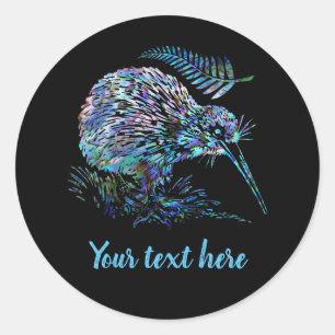 NOUVELLE-ZÉLANDE PERSONNALISABLE KIWI PAUA STICKER