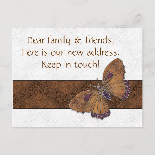 Nouvelles cartes d'adresse invités Papillon Brocar (Devant)