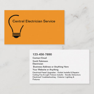 Nouvelles Cartes de Visite de Service Électricien