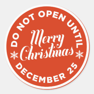 N'Ouvre Pas Jusqu'À Stickers Cadeaux De Noël