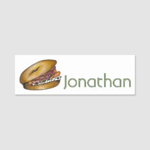 Nova Bagel Jewish Deli Cuisine Capers Lox Onions Name Tag