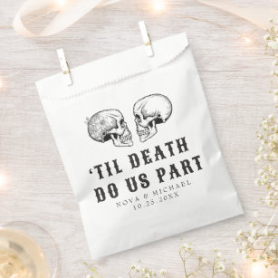 NOVA Gothic Floral Skull Til Death Wedding Favour Bag