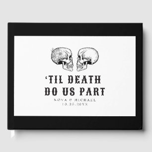 NOVA Gothic Floral Skull Til Death Wedding Guest Book