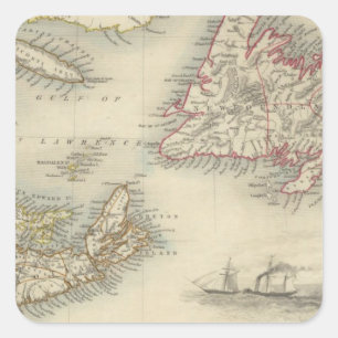 Nova Scotia And Newfoundland Square Sticker
