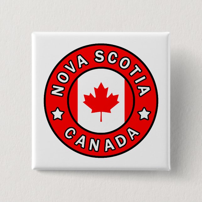 Nova Scotia Canada 2 Inch Square Button (Front)
