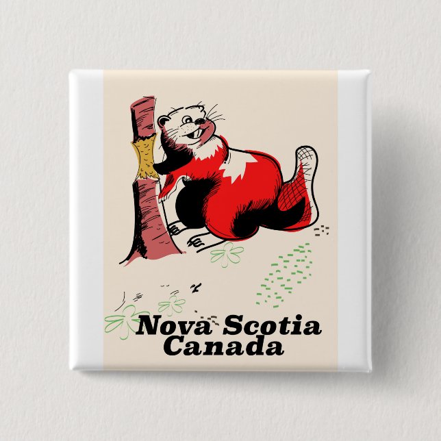 Nova Scotia canada 2 Inch Square Button (Front)