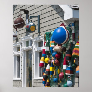 Nova Scotia, Canada. Buoy shop in  Blue Rocks in Poster