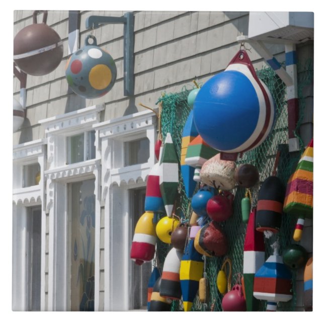 Nova Scotia, Canada. Buoy shop in  Blue Rocks in Tile (Front)