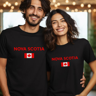 Nova Scotia Canada Canadian Flag Dark Color T-Shirt