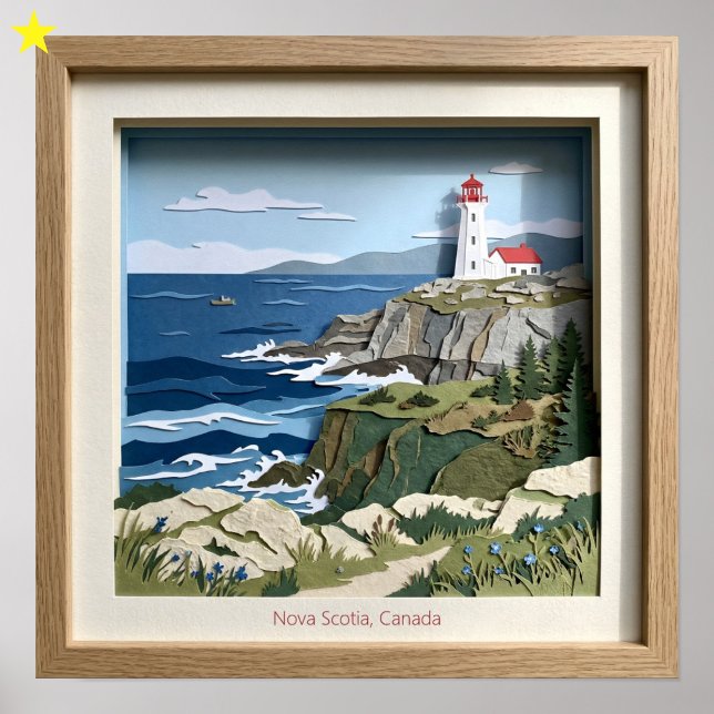 Nova Scotia Canada Paper Collage Diorama Poster (Creator Uploaded)