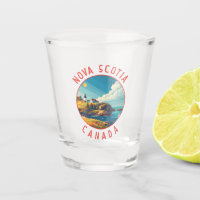 Nova Scotia Canada Retro Distressed Circle