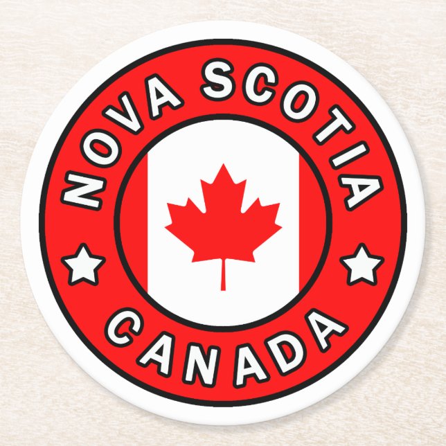 Nova Scotia Canada Round Paper Coaster (Front)