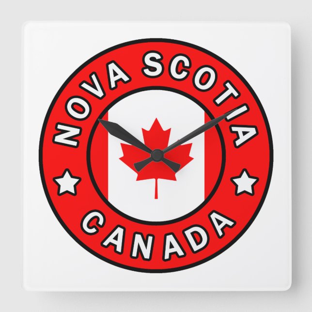 Nova Scotia Canada Square Wall Clock (Front)