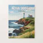 Nova Scotia Canada Travel Art Vintage Jigsaw Puzzle<br><div class="desc">Nova Scotia retro vector travel design. Nova Scotia is almost entirely surrounded by water and is home to over 13, 000km of coastline,  thousands of lakes,  lush valleys,  four UNESCO World Heritage Sites,  the world's highest tides and whales!</div>