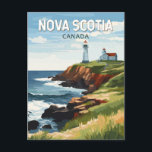 Nova Scotia Canada Travel Art Vintage Postcard<br><div class="desc">Nova Scotia retro vector travel design. Nova Scotia is almost entirely surrounded by water and is home to over 13, 000km of coastline,  thousands of lakes,  lush valleys,  four UNESCO World Heritage Sites,  the world's highest tides and whales!</div>