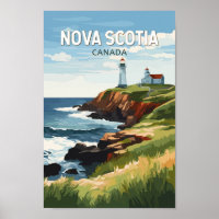 Nova Scotia Canada Travel Art Vintage