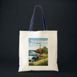 Nova Scotia Canada Travel Art Vintage Tote Bag<br><div class="desc">Nova Scotia retro vector travel design. Nova Scotia is almost entirely surrounded by water and is home to over 13, 000km of coastline,  thousands of lakes,  lush valleys,  four UNESCO World Heritage Sites,  the world's highest tides and whales!</div>