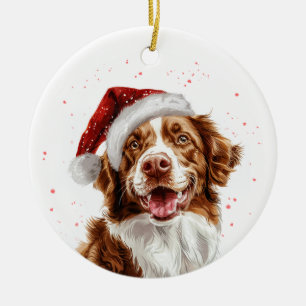 Nova Scotia Dog Christmas Personalized Ceramic Ornament