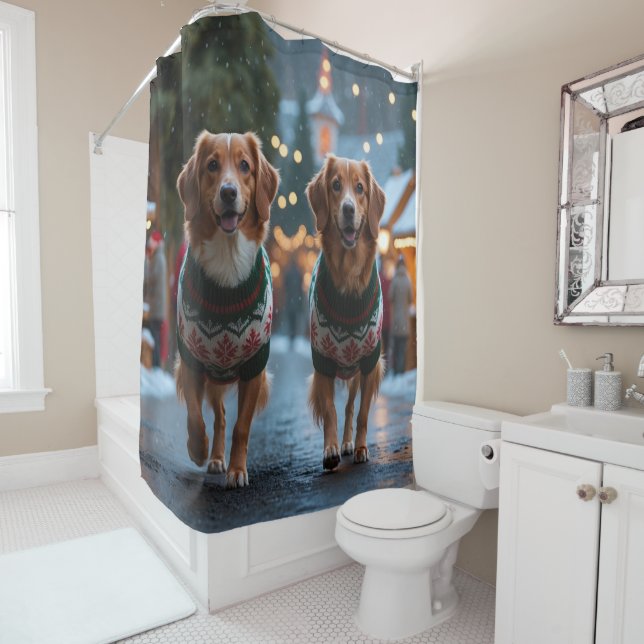 Nova Scotia Duck Toller Christmas Snow Holiday (In Situ)