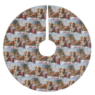 Nova Scotia Duck Toller Dog Christmas Festive Brushed Polyester Tree Skirt