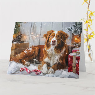 Nova Scotia Duck Toller Dog Christmas Festive Card