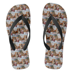 Nova Scotia Duck Toller Dog Christmas Festive Flip Flops