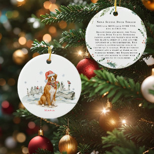 Nova Scotia Duck Toller Dog Monogram Ceramic Ornament