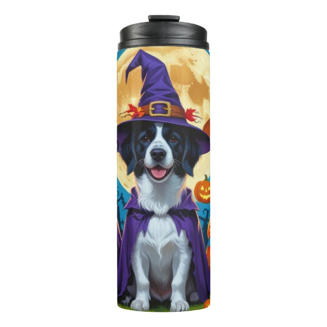 Nova Scotia Duck Toller Pumpkin Halloween Funny Thermal Tumbler (Front)