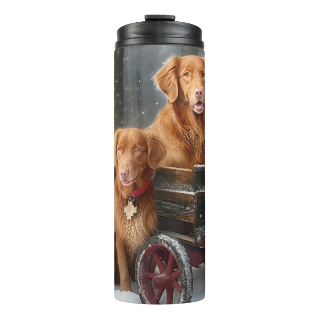 Nova Scotia Duck Toller Retriever Snowy Sleigh Thermal Tumbler (Front)