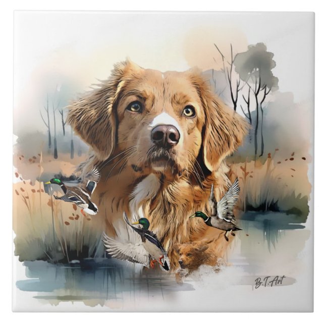 Nova Scotia Duck Tolling Retriever, Art Tile (Front)