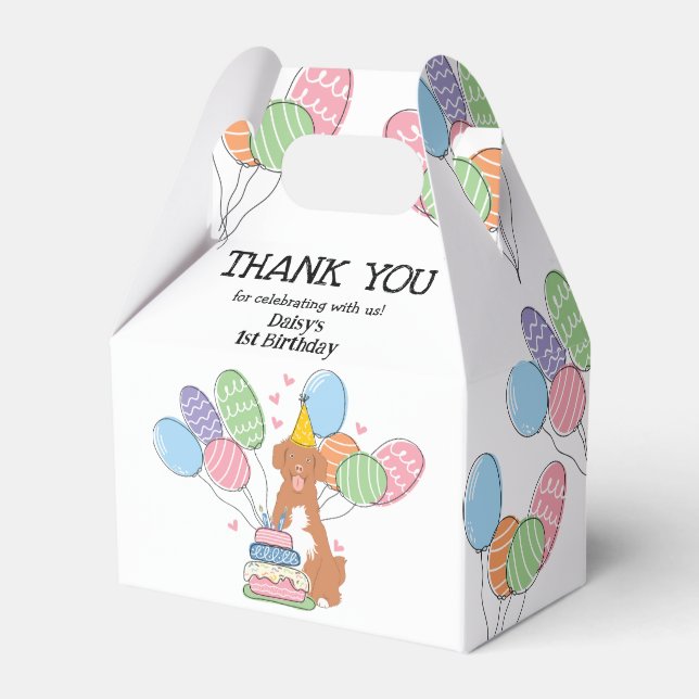 Nova Scotia Duck Tolling Retriever Birthday Favor Box (Front Side)