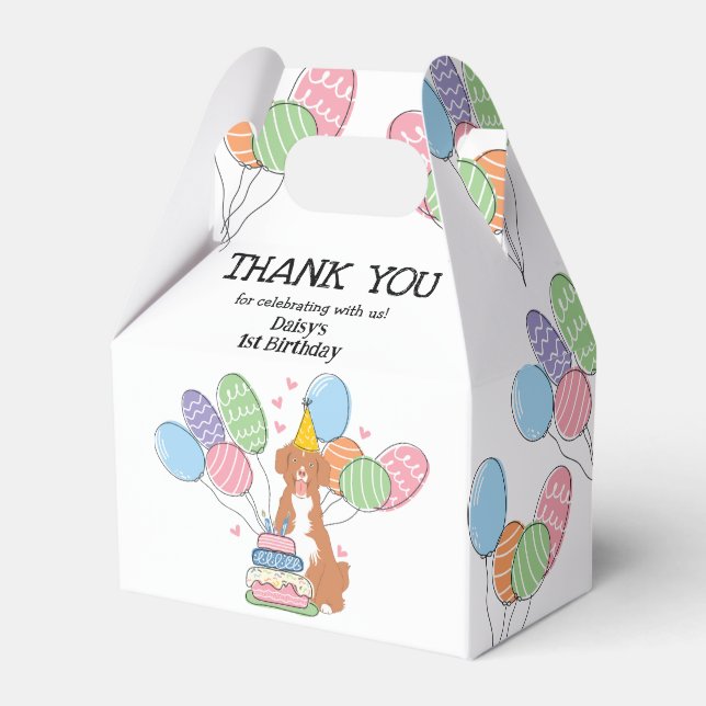 Nova Scotia Duck Tolling Retriever Birthday Favor Box (Front Side)