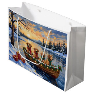 Nova Scotia Duck Tolling Retriever Christmas Boat Large Gift Bag