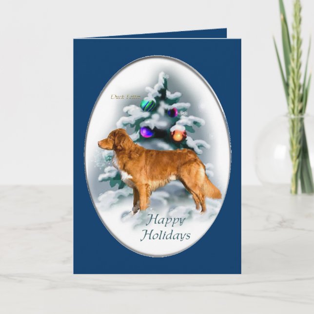 Nova Scotia Duck Tolling Retriever Christmas Gifts Holiday Card (Front)
