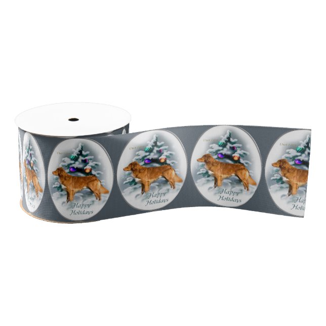 Nova Scotia Duck Tolling Retriever Christmas Grosgrain Ribbon (Spool)