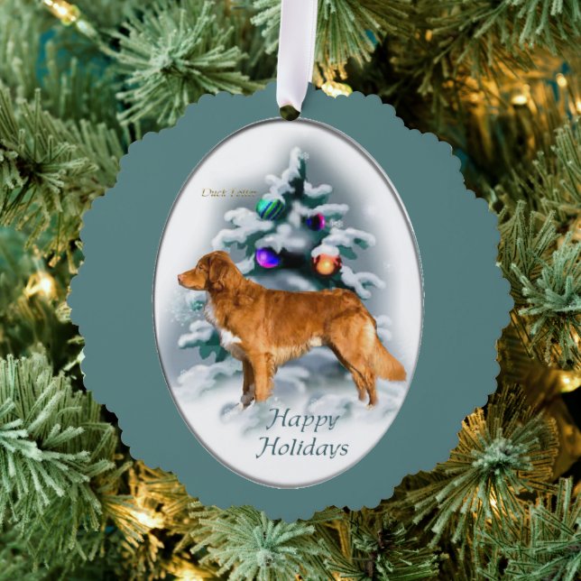 Nova Scotia Duck Tolling Retriever Christmas Ornament Card (Insitu (Tree))