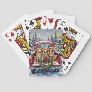Nova Scotia Duck Tolling Retriever Christmas Red Playing Cards
