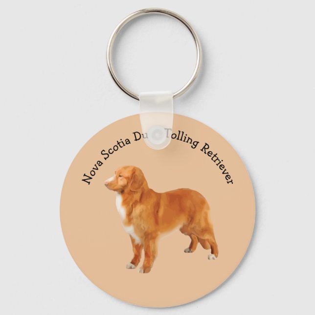 Nova Scotia Duck Tolling Retriever Dog Breed Keychain (Front)