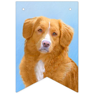 Nova Scotia Duck Tolling Retriever Dog Painting Bunting Flags