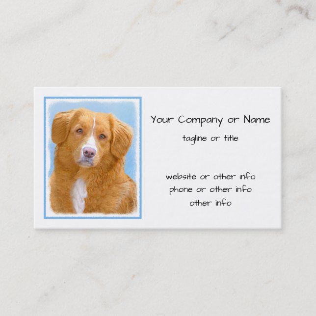 Nova Scotia Duck Tolling Retriever Dog Painting Business Card (Front)
