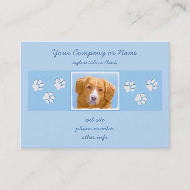 Nova Scotia Duck Tolling Retriever Dog Painting Business Card (Front)