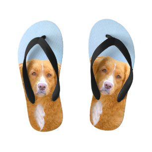 Nova Scotia Duck Tolling Retriever Dog Painting Kid's Flip Flops