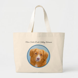 Nova Scotia Duck Tolling Retriever Dog Painting Large Tote Bag